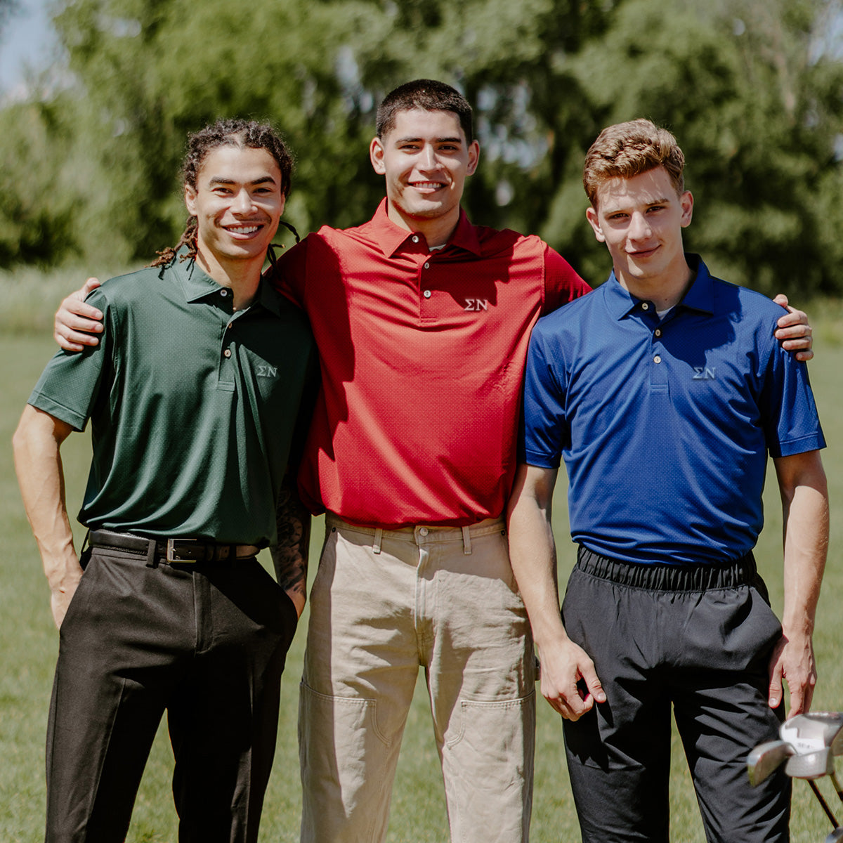 Sigma Nu Peter Millar Tesseract Patterned Polo With Greek Letters