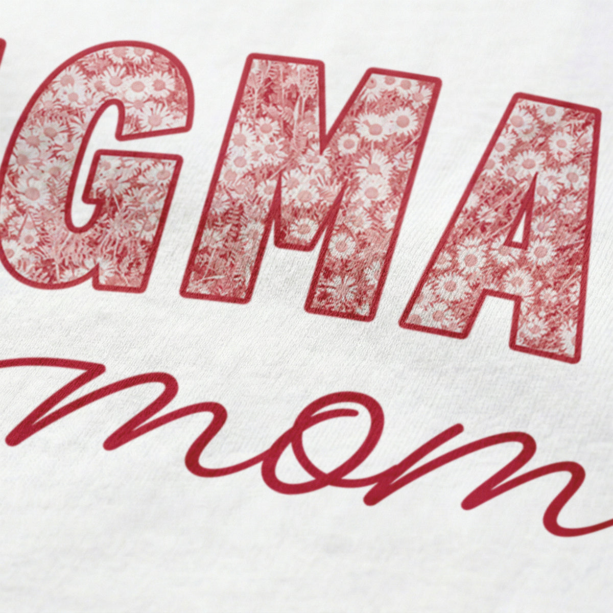 Close-up image of fraternity mom t-shirt graphic