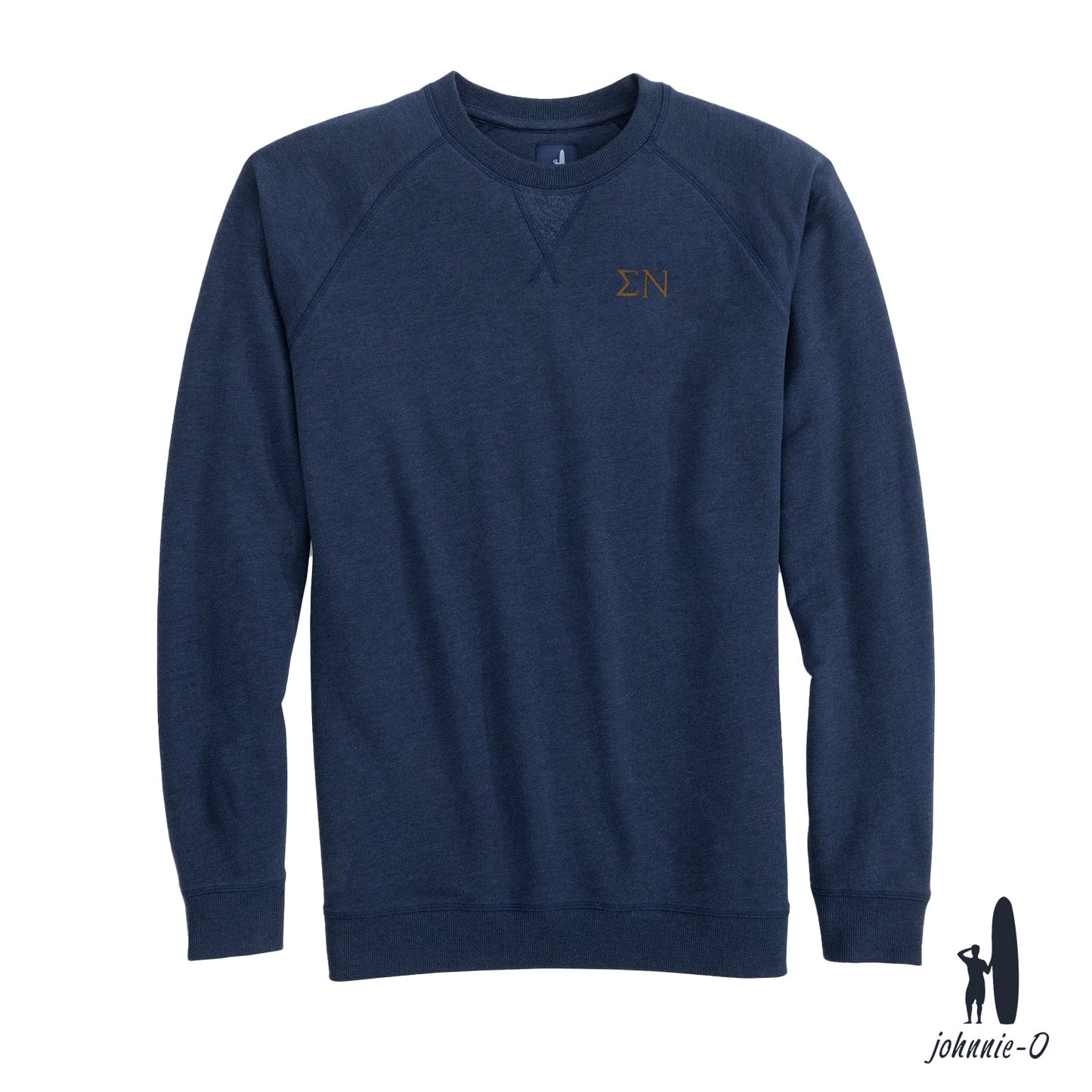 New! Sigma Nu Johnnie-O Navy Freeman Crewneck