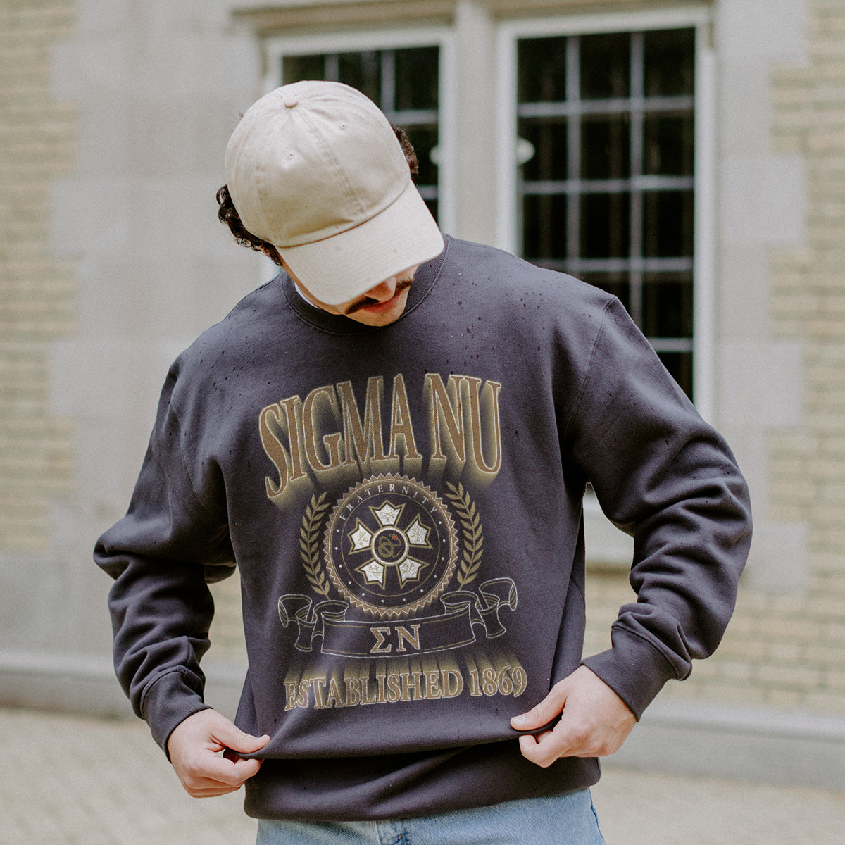 Sigma Nu Greek Fraternity Heavyweight Graphic Crewneck