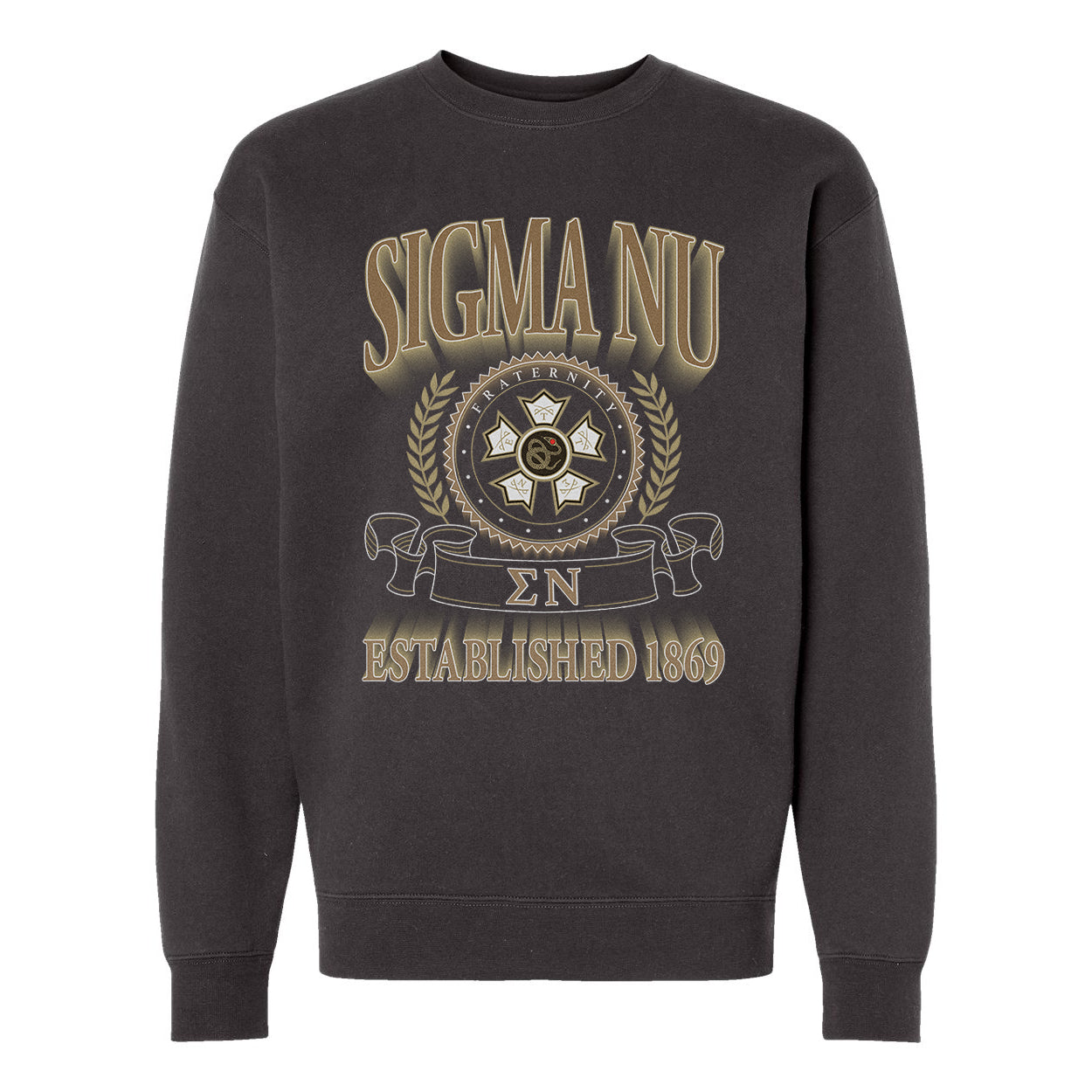 Sigma Nu Frat Heavyweight Graphic Crewneck.