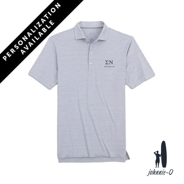 Sigma Nu Personalized Johnnie-O Heather Grey Polo