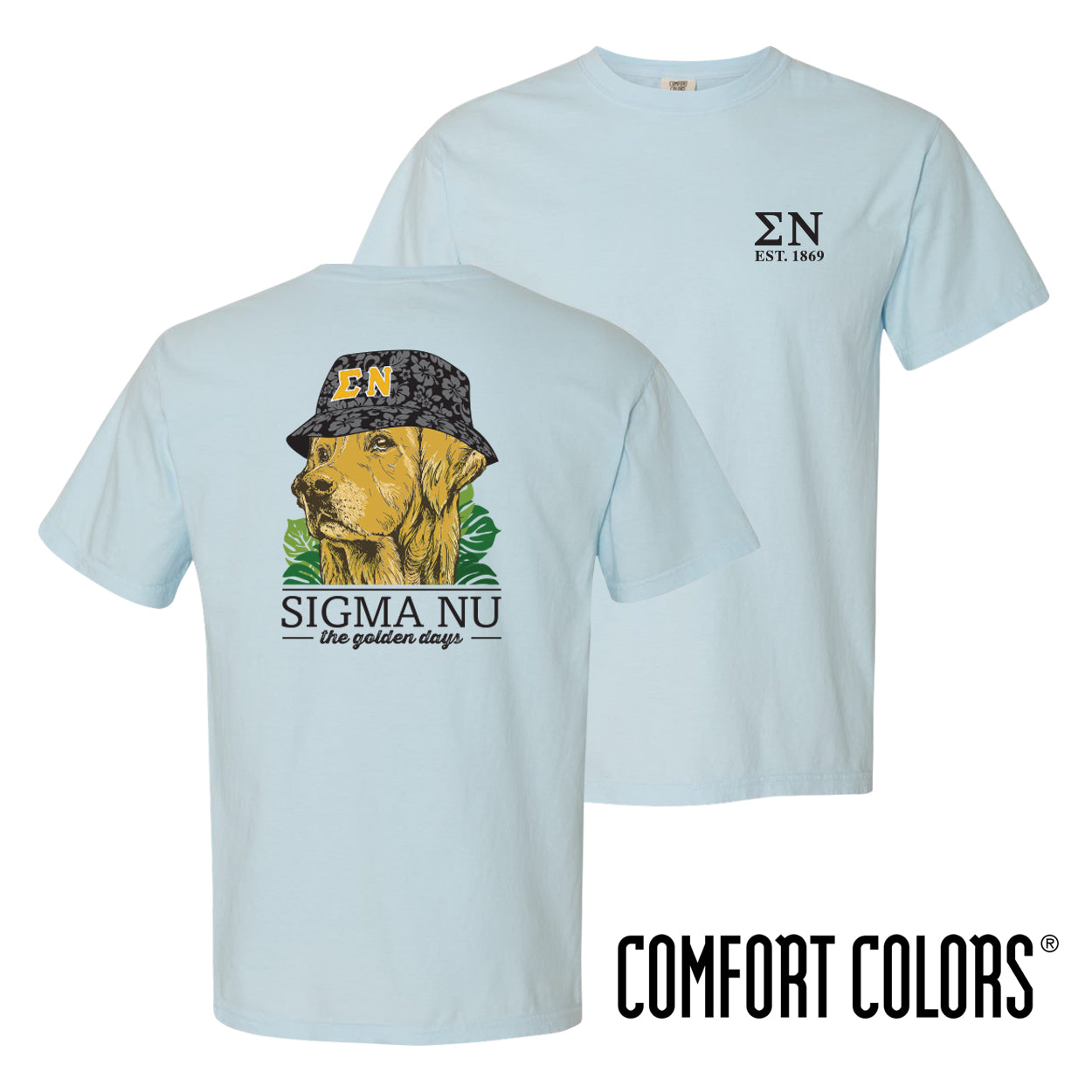 New! Sigma Nu Bucket Hat Retriever Tee