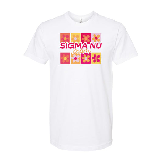 New! Sigma Nu Blooming Proud Mom Short Sleeve Tee