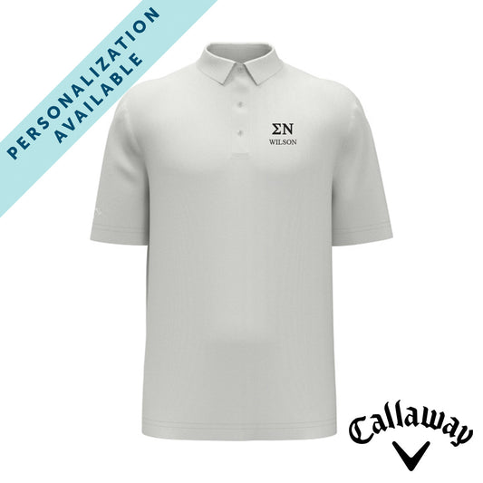 Sigma Nu White Callaway Greek Letter Golf Polo