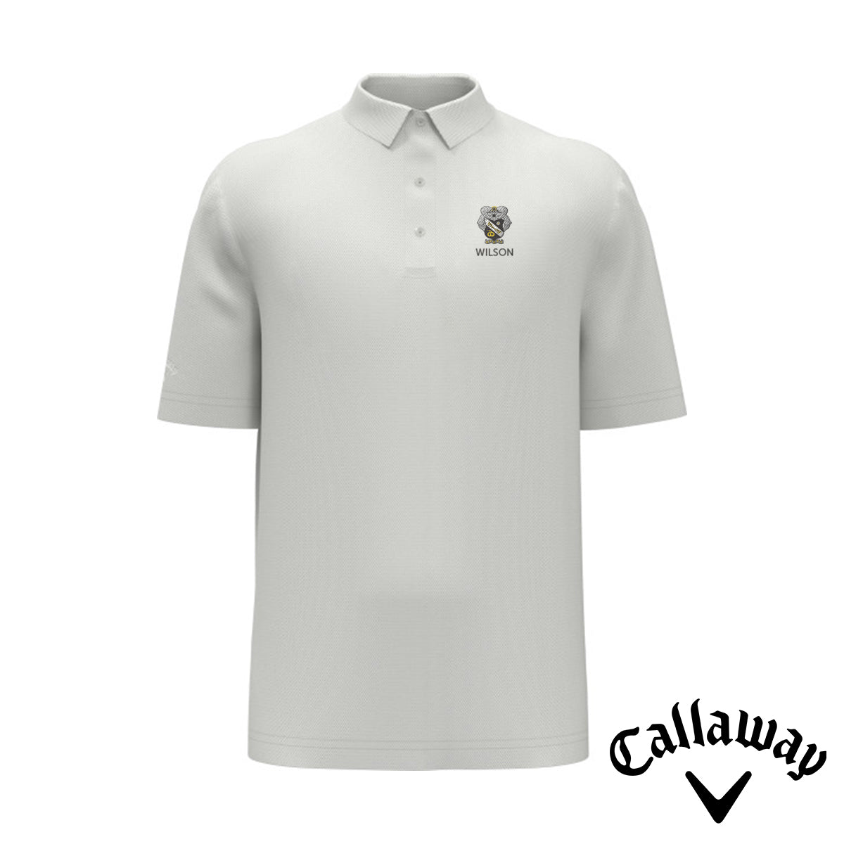 New! Sigma Nu White Callaway Crest Polo