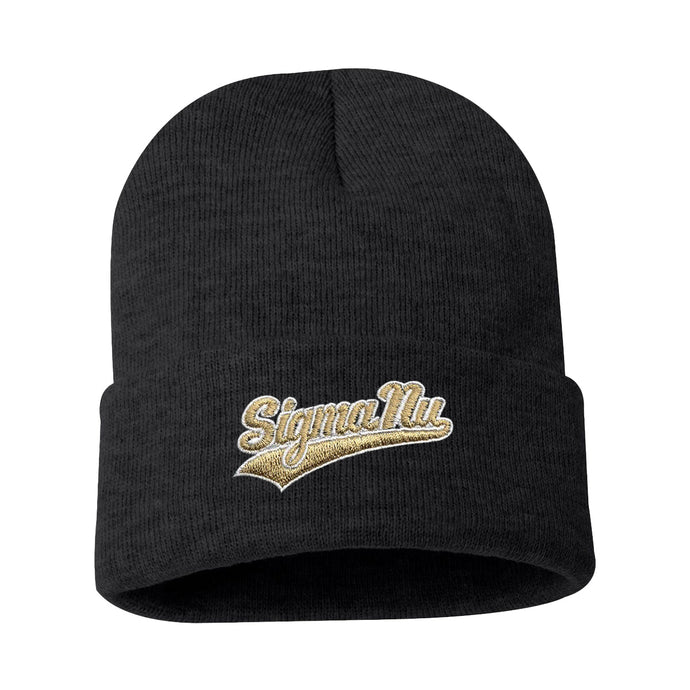 Sigma Nu Signature Charcoal Beanie