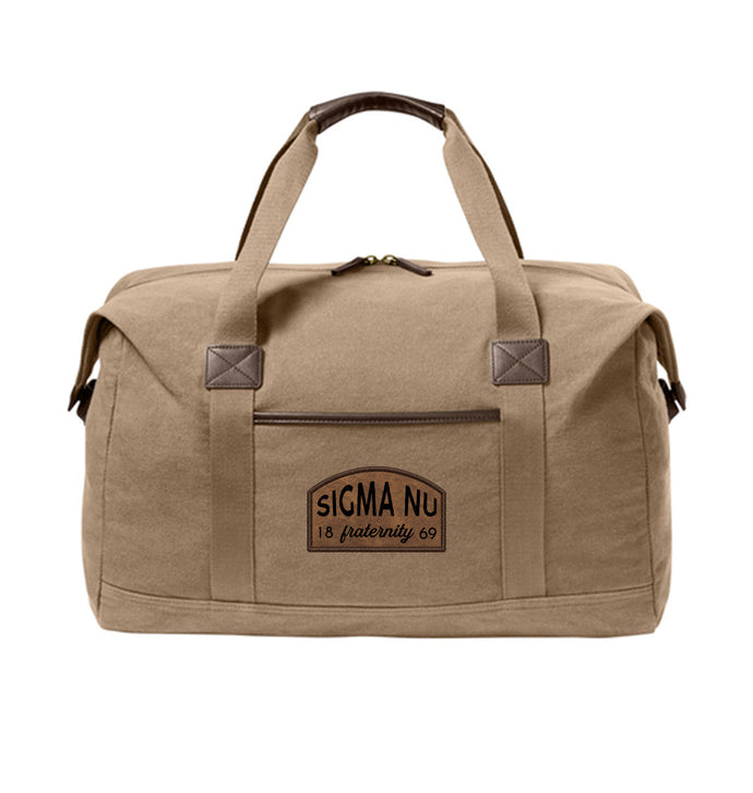 New! Sigma Nu Classic Canvas Duffel Bag