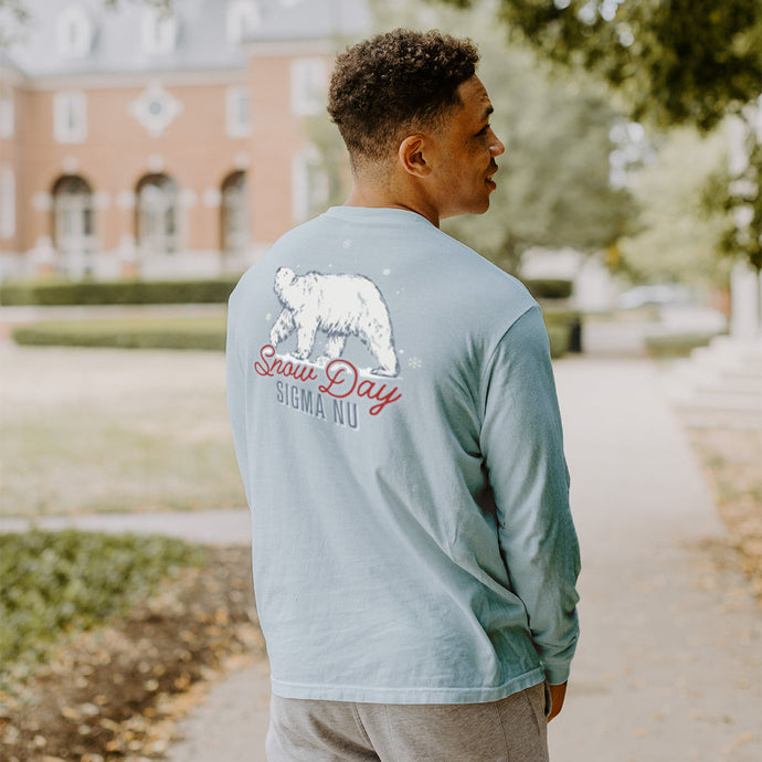 Sigma Nu Snow Day Long Sleeve Pocket Tee