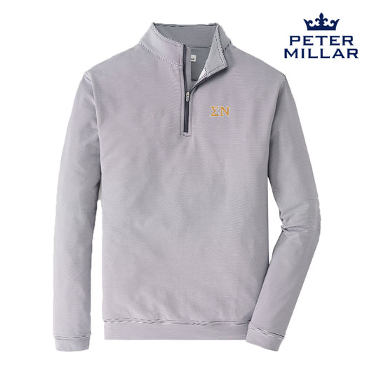Sigma Nu Peter Millar Mini Stripe Stretch Quarter Zip