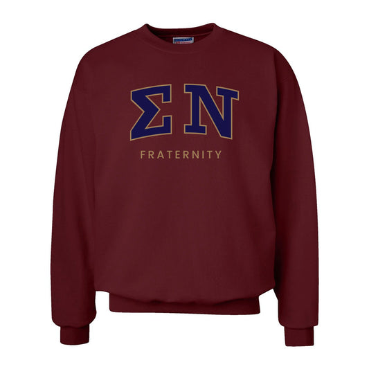 Sigma Nu Maroon Old School Crewneck