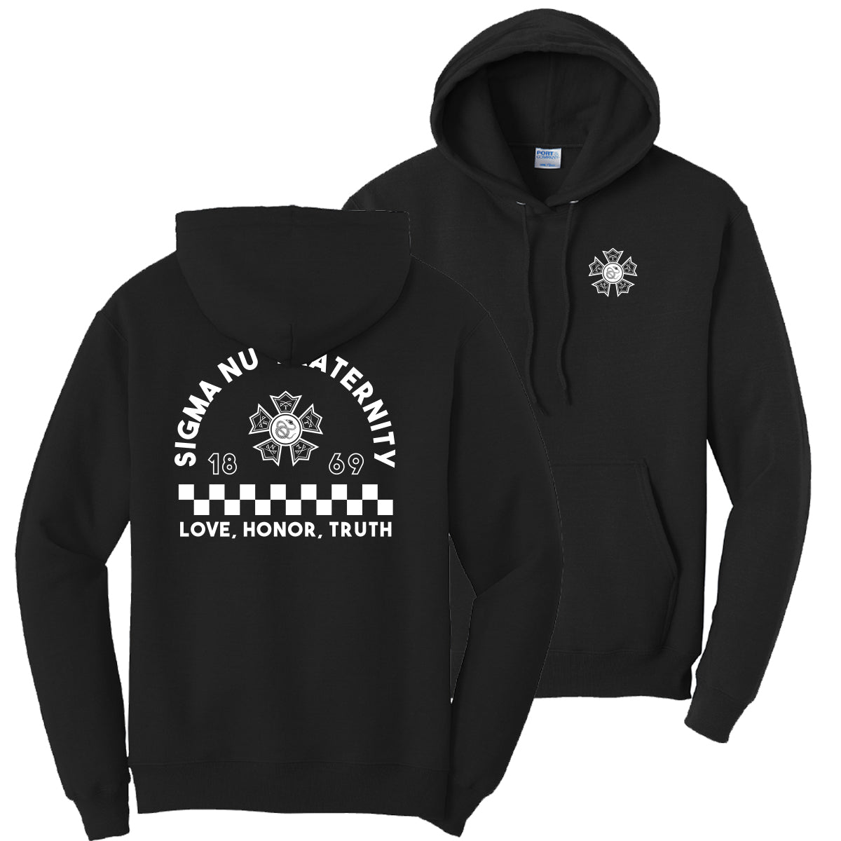 Sigma Nu Retro Block Graphic Hoodie