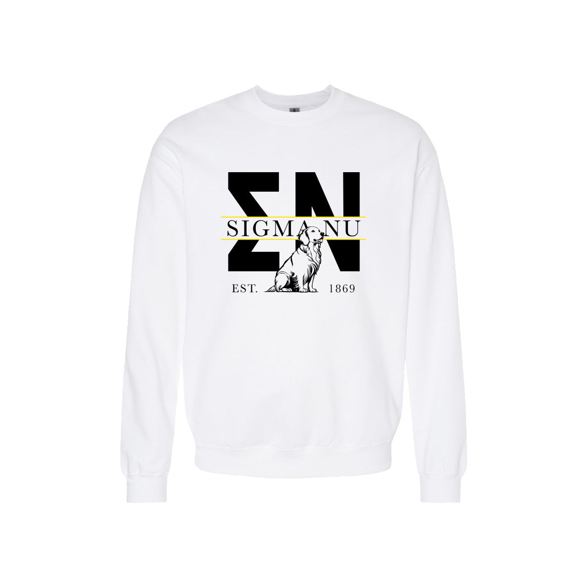 New! Sigma Nu Golden Letters Crewneck