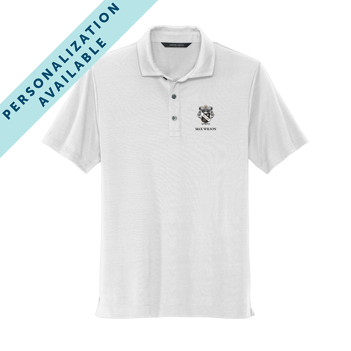 New!  Sigma Nu White Crest Polo