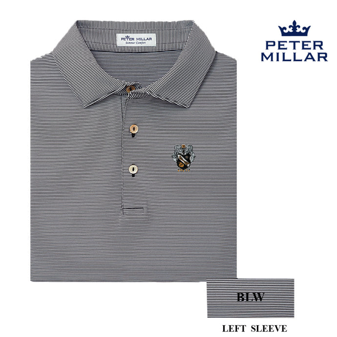 Sigma Nu Personalized Peter Millar Jubilee Stripe Stretch Polo with Crest