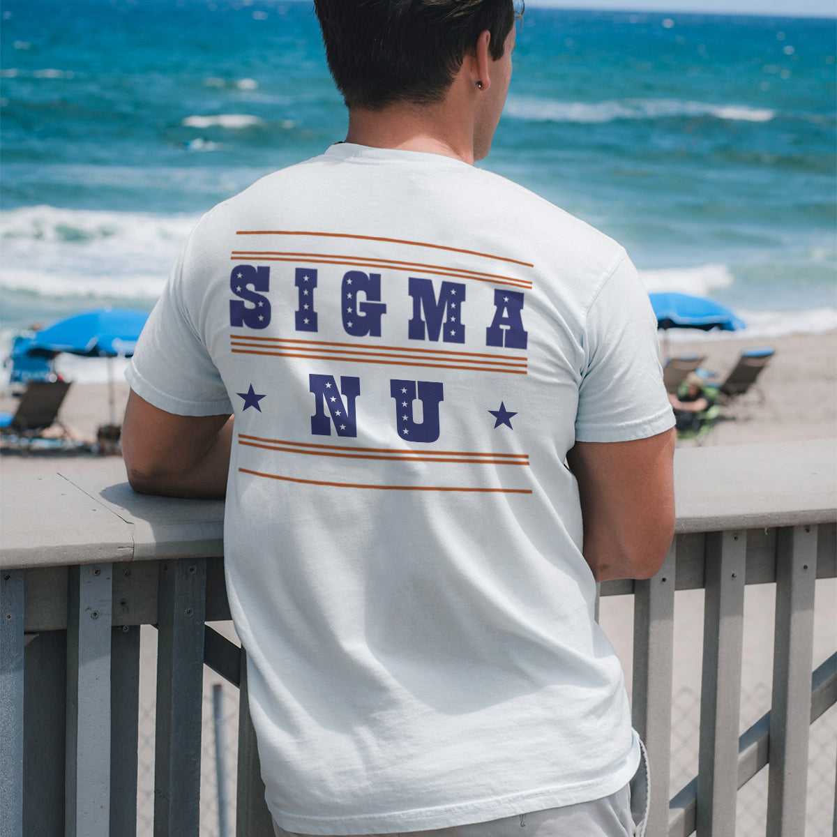 Sigma Nu Comfort Colors Stars & Stripes White Short Sleeve Tee