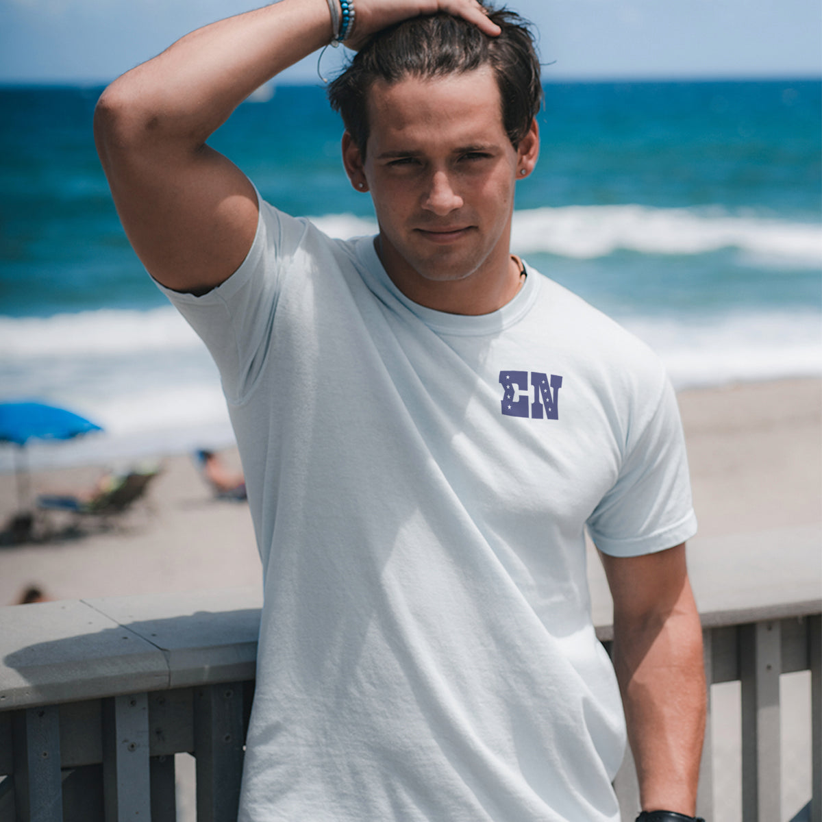 Sigma Nu Comfort Colors Stars & Stripes White Short Sleeve Tee
