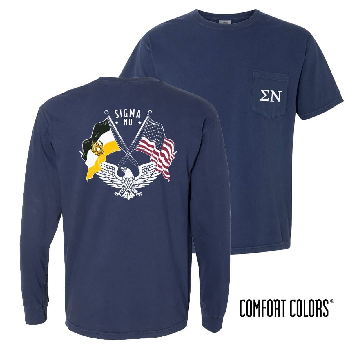 Sigma Nu Comfort Colors Navy Patriot tee | Sigma Nu | Shirts > Short sleeve t-shirts