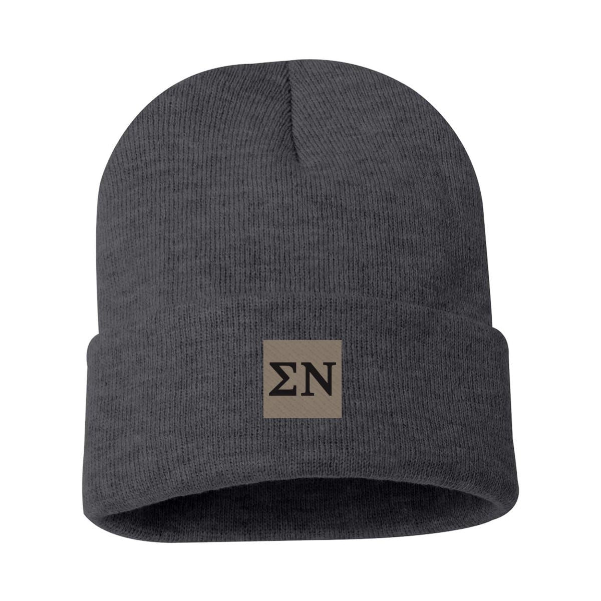 Sigma Nu Charcoal Letter Beanie | Sigma Nu | Headwear > Beanies