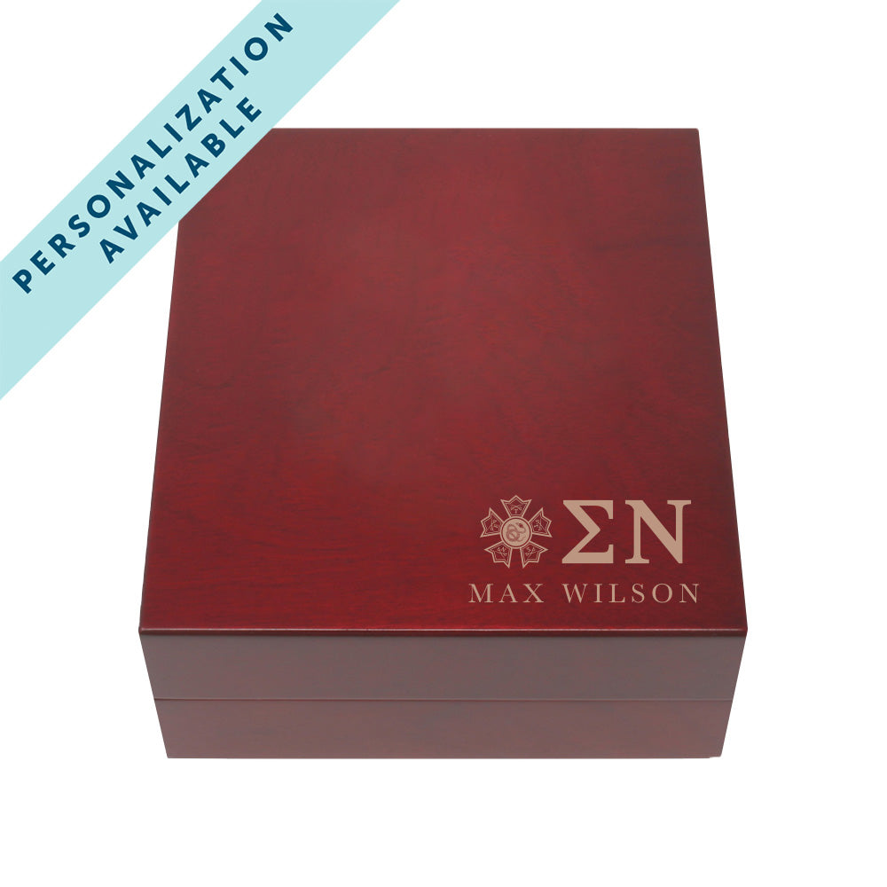 New! Sigma Nu Fraternity  Greek Letter Rosewood Box