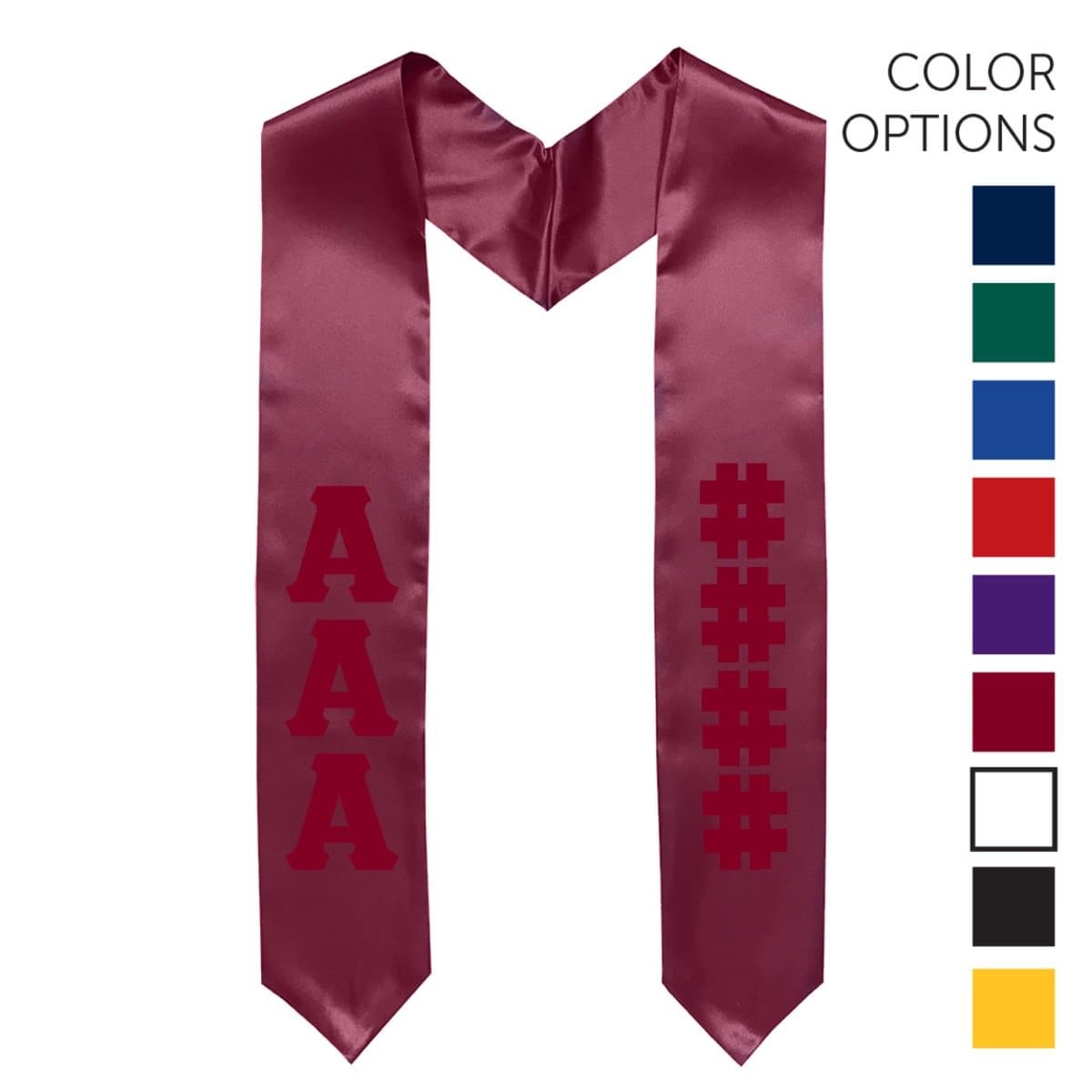 Sigma Nu Pick Your Own Colors Graduation Stole | Sigma Nu | Apparel > Stoles