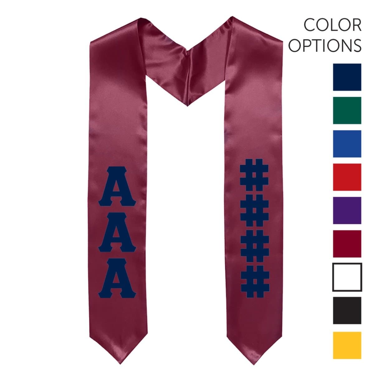 Sigma Nu Pick Your Own Colors Graduation Stole | Sigma Nu | Apparel > Stoles