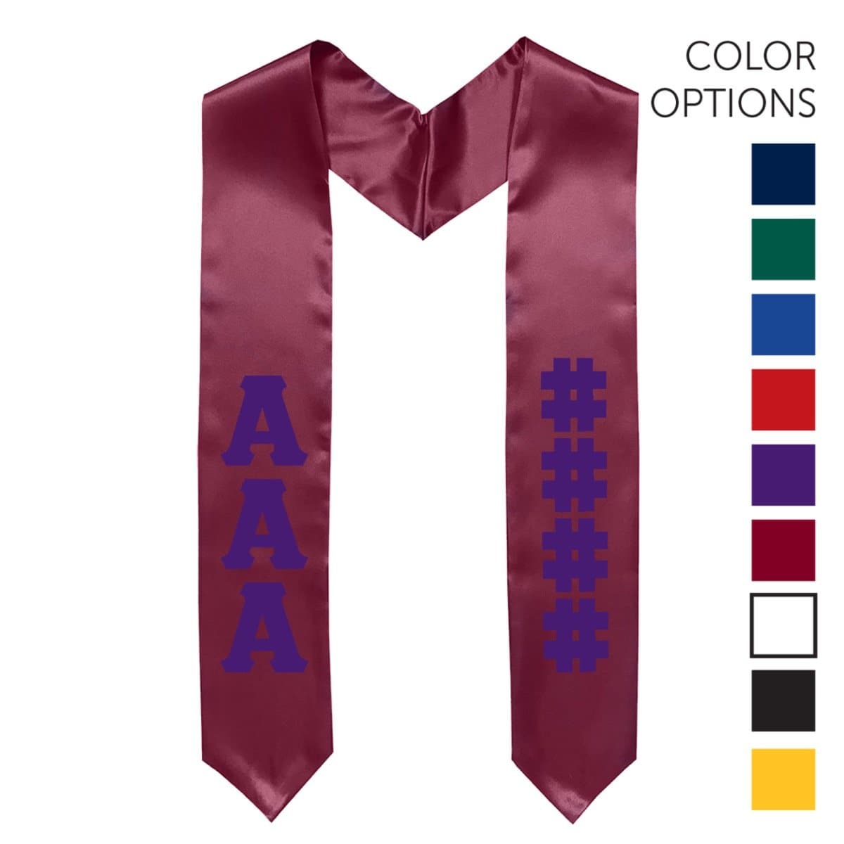 Sigma Nu Pick Your Own Colors Graduation Stole | Sigma Nu | Apparel > Stoles