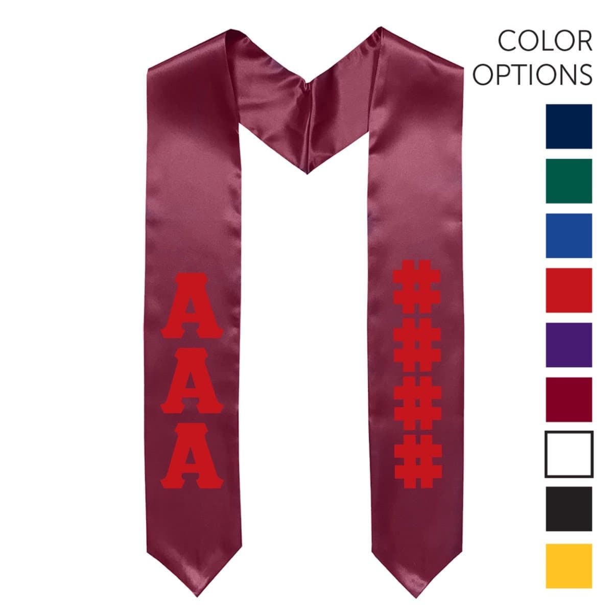 Sigma Nu Pick Your Own Colors Graduation Stole | Sigma Nu | Apparel > Stoles