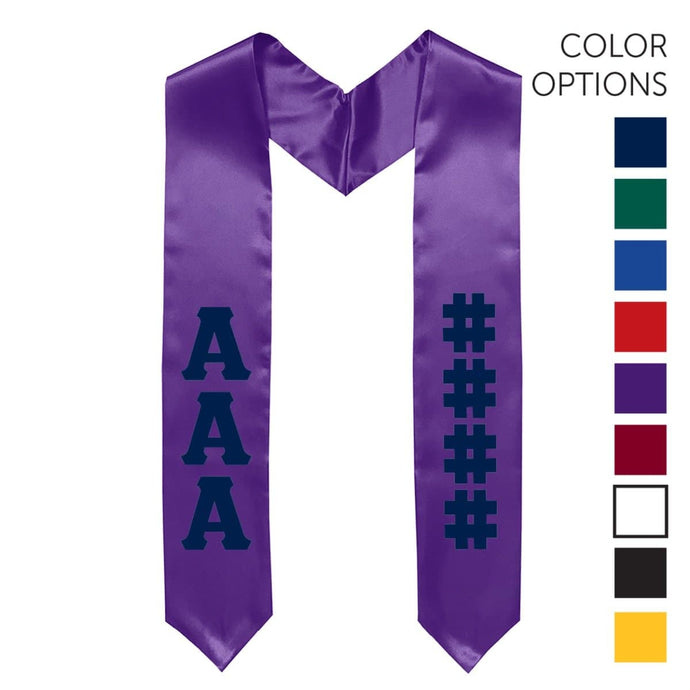 Sigma Nu Pick Your Own Colors Graduation Stole | Sigma Nu | Apparel > Stoles