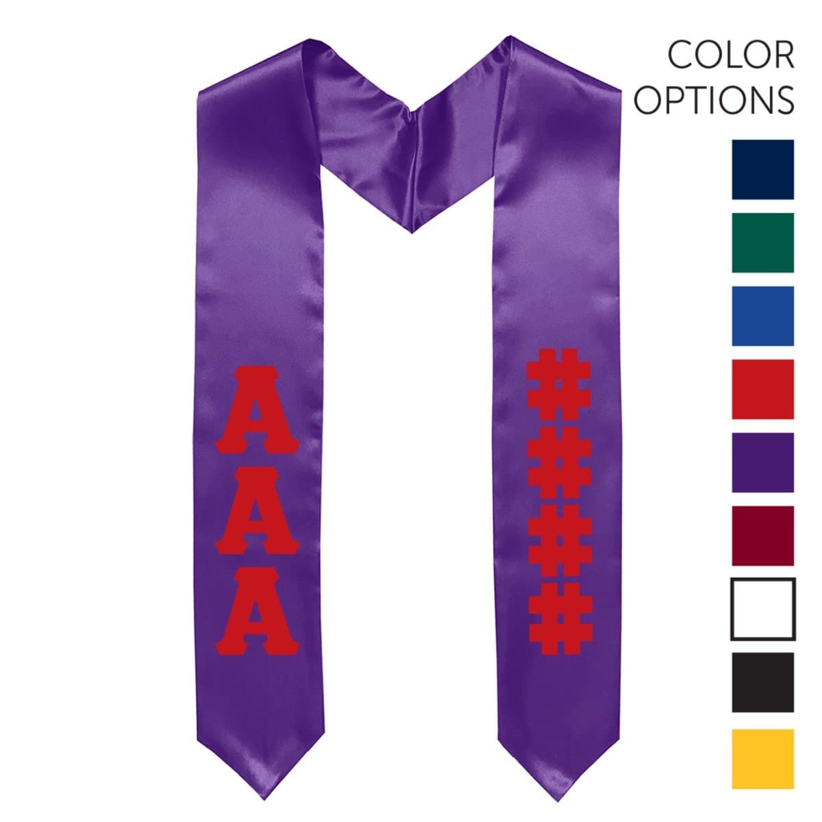 Sigma Nu Pick Your Own Colors Graduation Stole | Sigma Nu | Apparel > Stoles