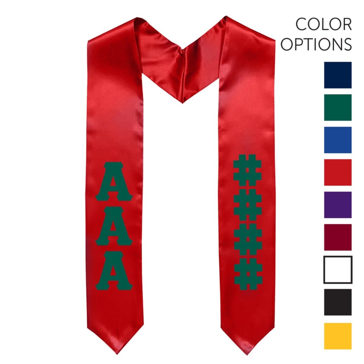 Sigma Nu Pick Your Own Colors Graduation Stole | Sigma Nu | Apparel > Stoles