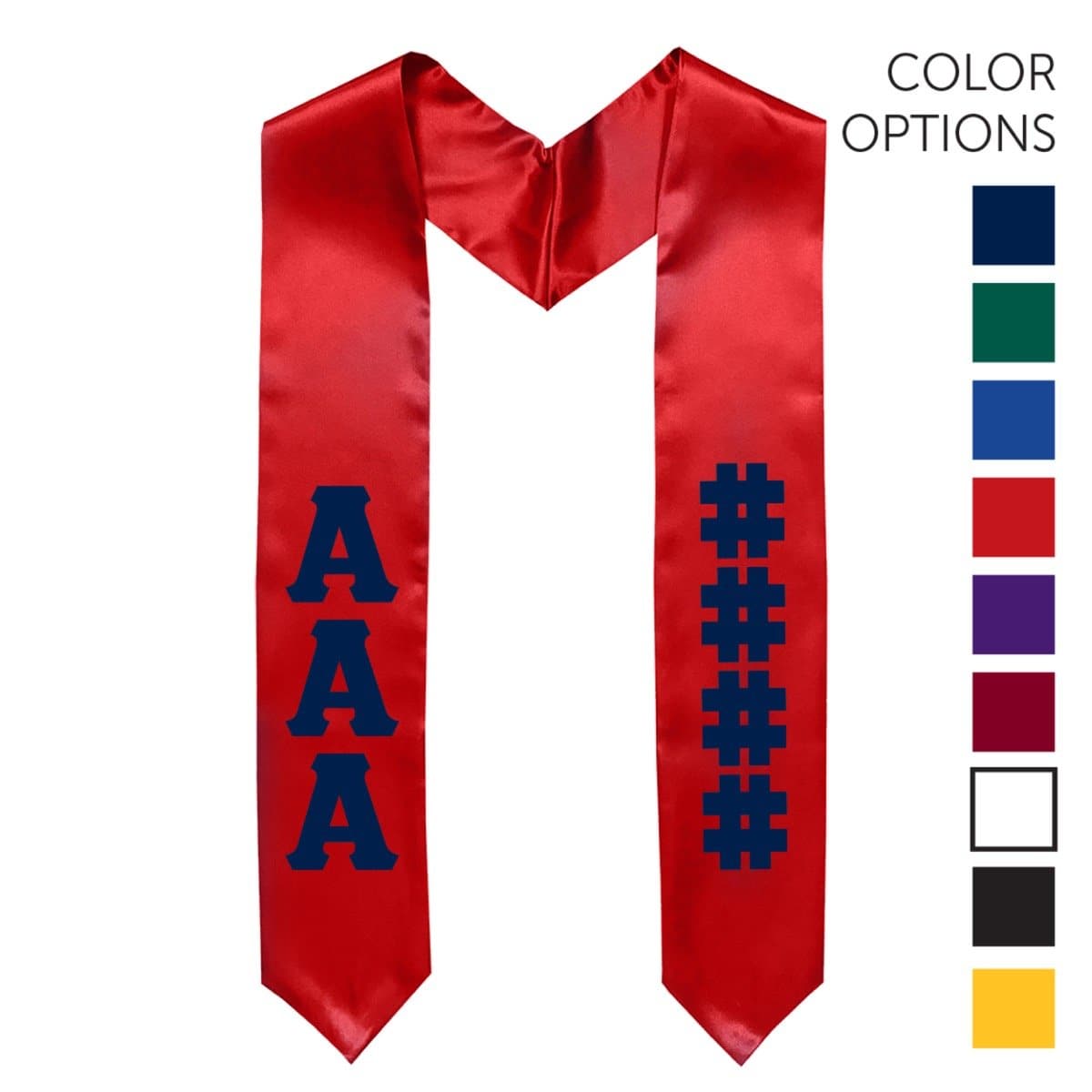 Sigma Nu Pick Your Own Colors Graduation Stole | Sigma Nu | Apparel > Stoles
