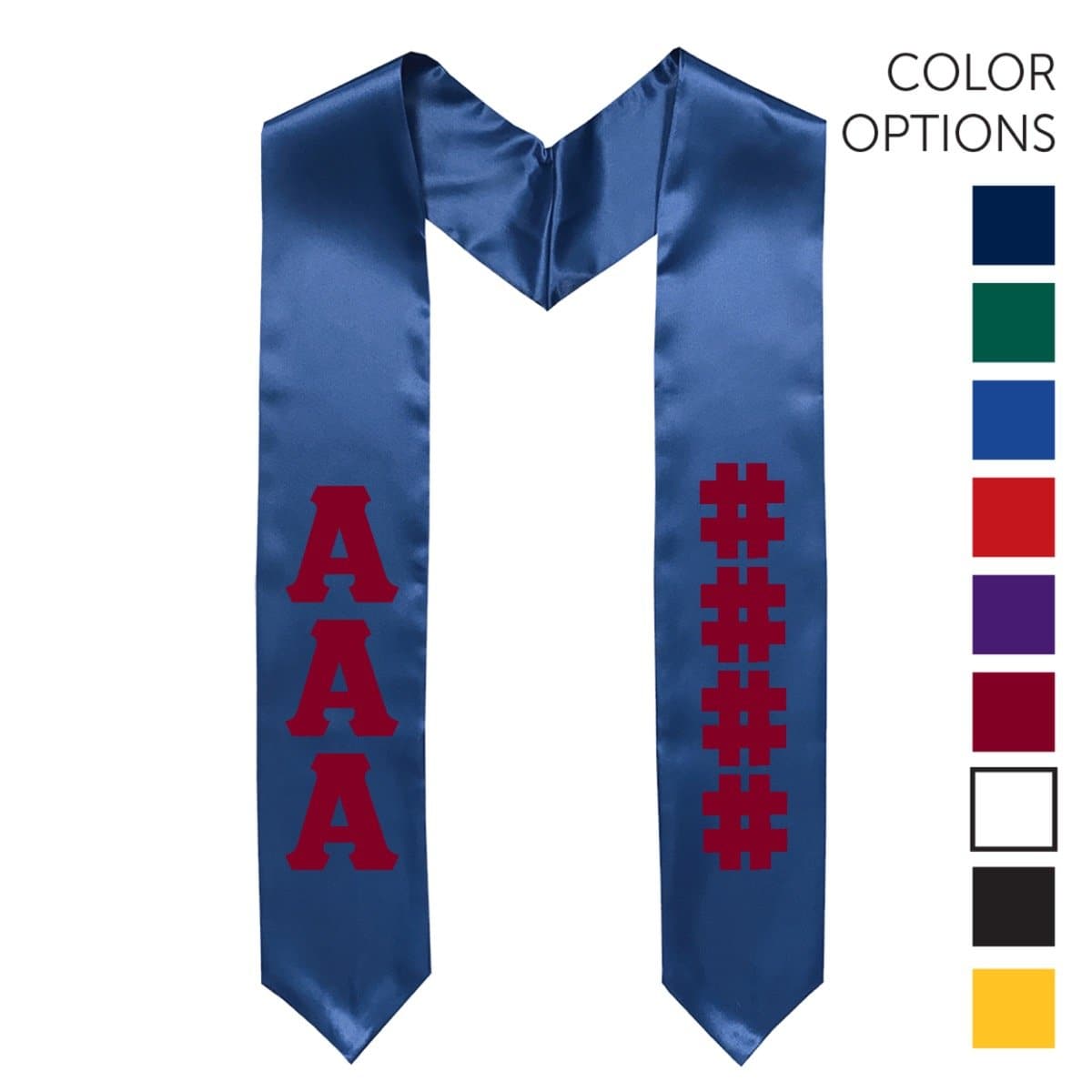 Sigma Nu Pick Your Own Colors Graduation Stole | Sigma Nu | Apparel > Stoles