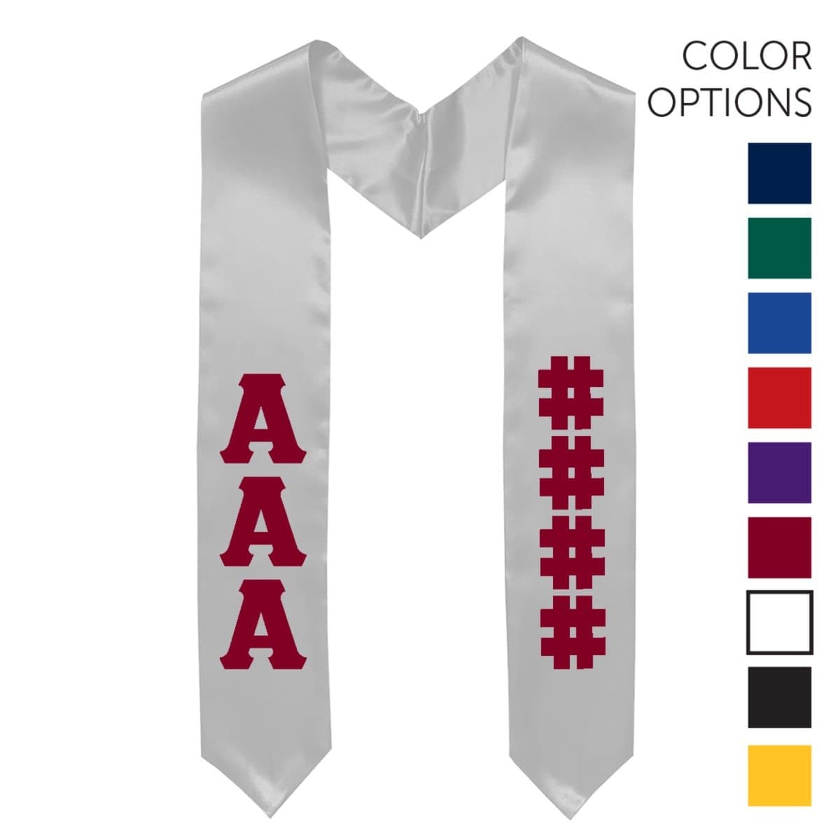 Sigma Nu Pick Your Own Colors Graduation Stole | Sigma Nu | Apparel > Stoles