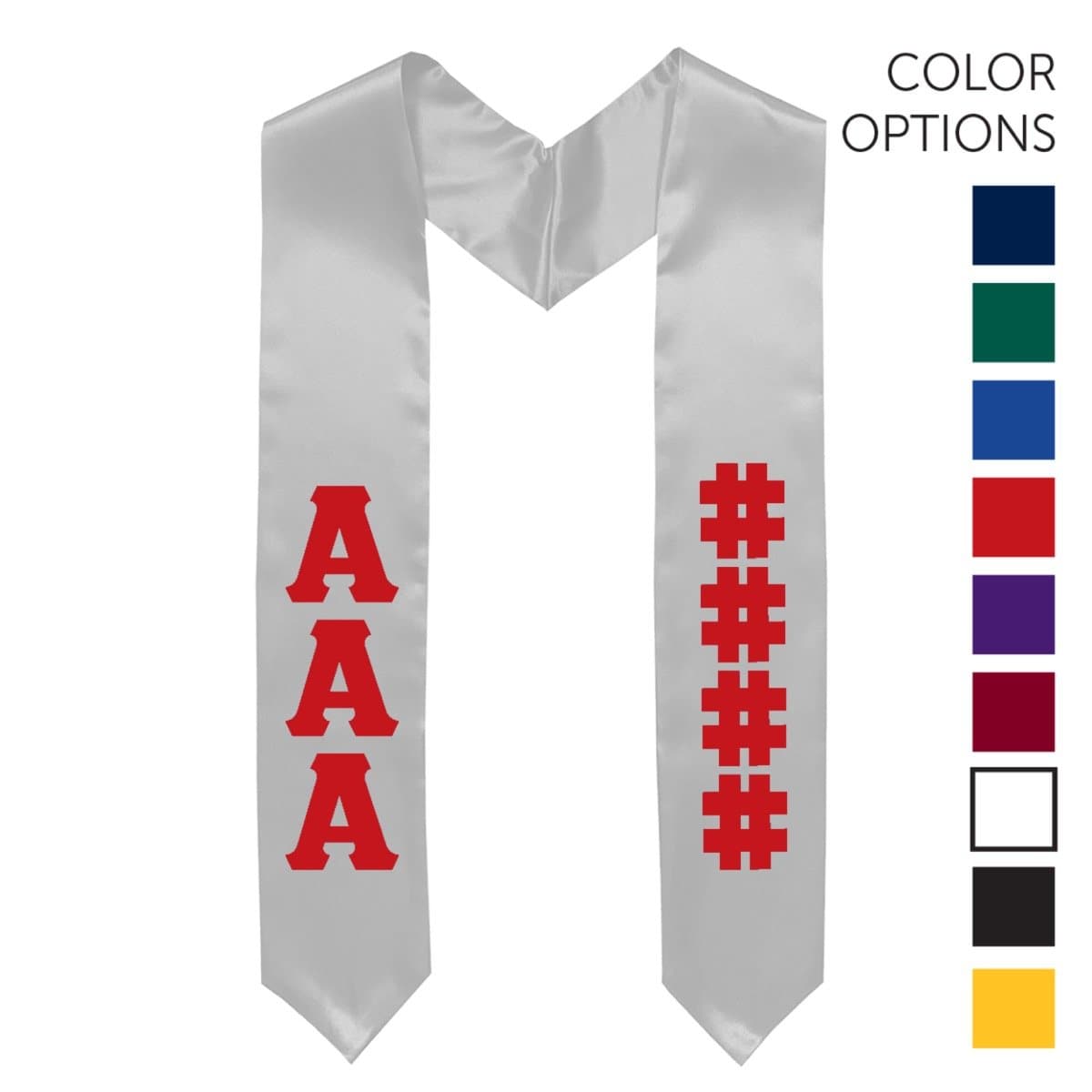 Sigma Nu Pick Your Own Colors Graduation Stole | Sigma Nu | Apparel > Stoles