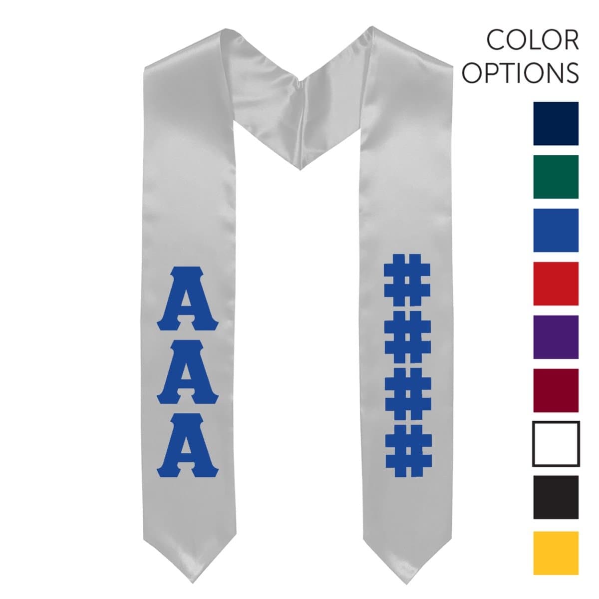 Sigma Nu Pick Your Own Colors Graduation Stole | Sigma Nu | Apparel > Stoles