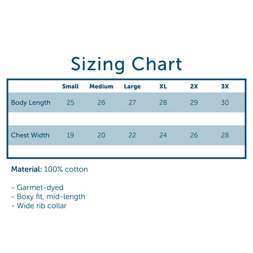 Comfort Colors Size Chart