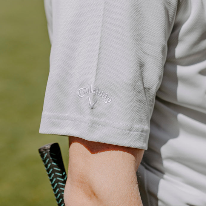 Sigma Nu White Callaway Greek Letter Golf Polo