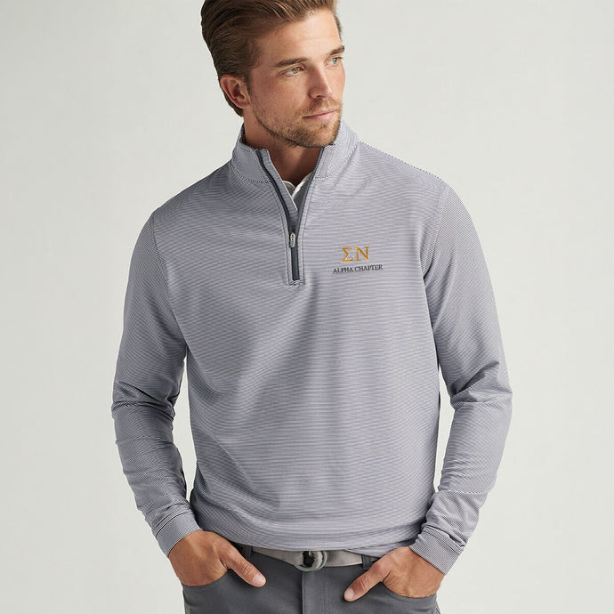 Sigma Nu Personalized Peter Millar Mini Stripe Stretch Quarter Zip
