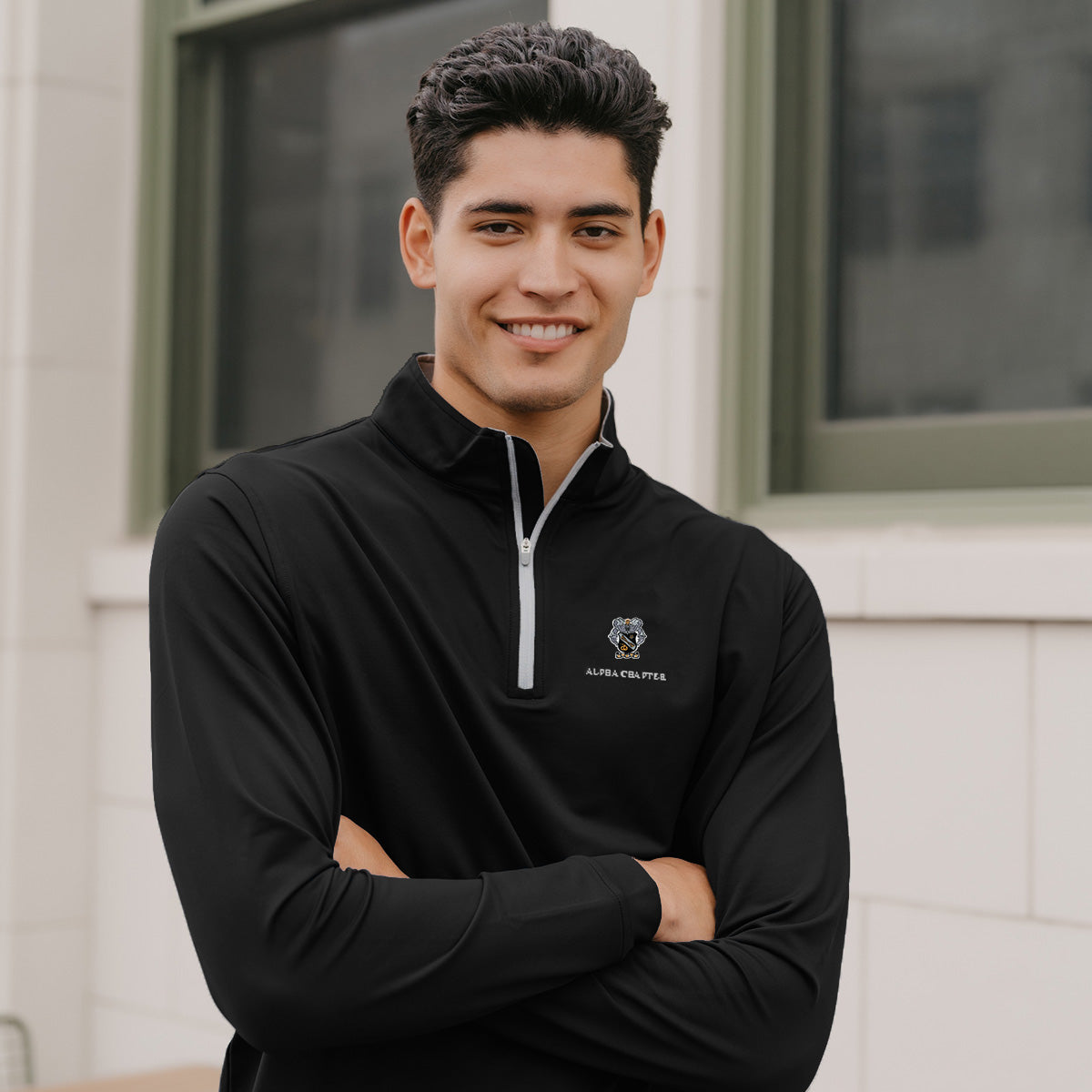 Sigma Nu Personalized Peter Millar Perth Stretch Quarter Zip