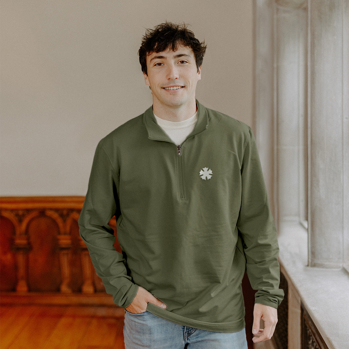 New! Sigma Nu Embroidered Symbol Quarter Zip Sigma Nu