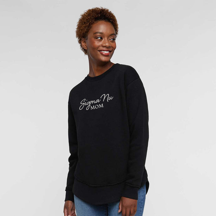 Sigma Nu Curved Hem Mom Crewneck