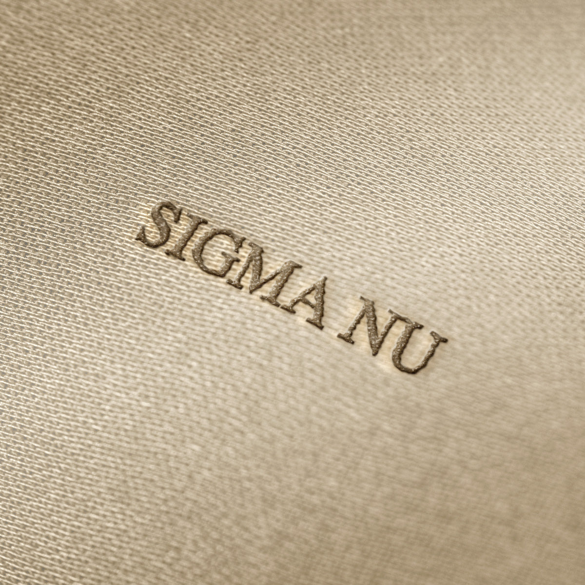 Soft beige fabric close-up showing a smooth, heavyweight knit texture with gentle folds and subtle draping.
