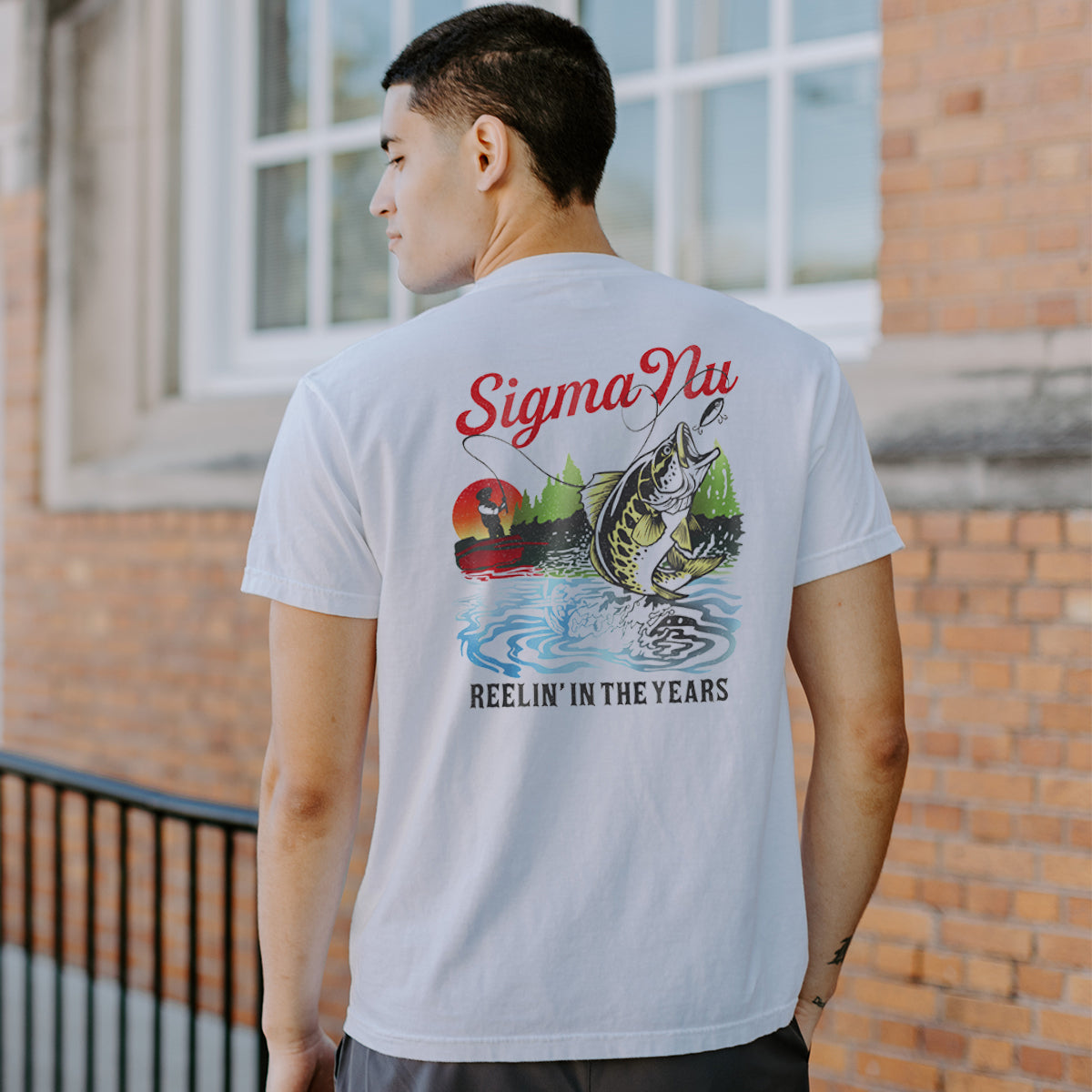 Sigma Nu frat merch, Reel Good Time Comfort Colors Short Sleeve Tee.