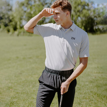 Sigma Nu White Callaway Greek Letter Golf Polo