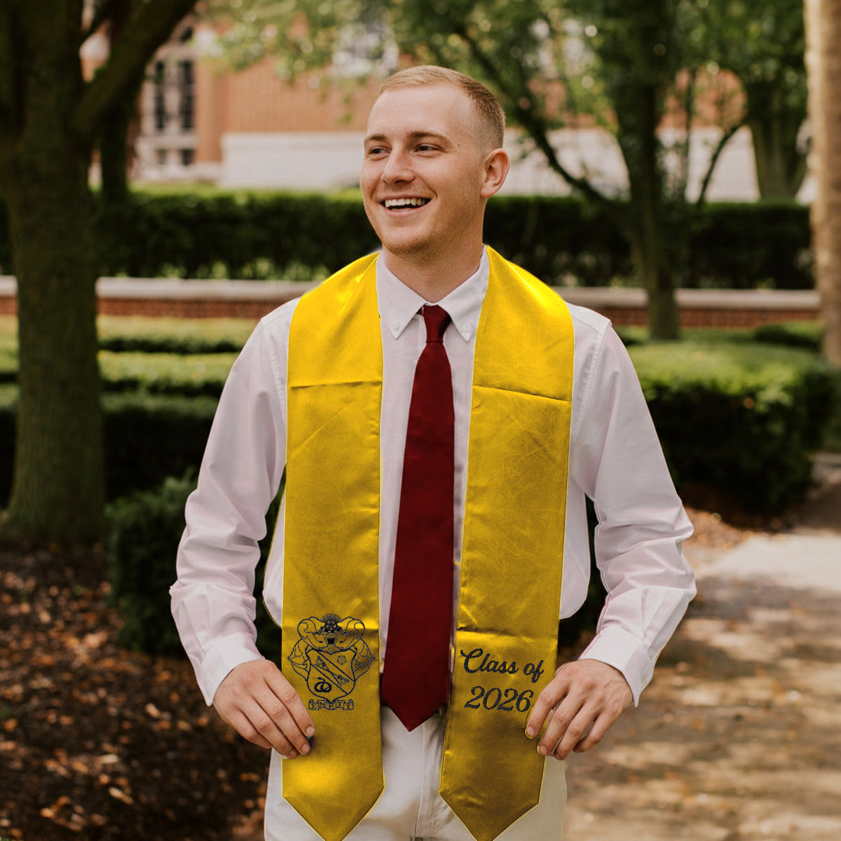 Sigma Nu Embroidered Crest Graduation Stole