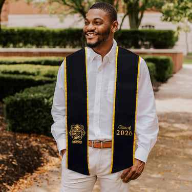 Sigma Nu Personalized Trimmed Graduation Stole with Embroidered Crest