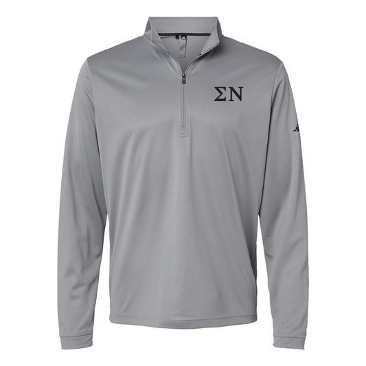 Sigma Nu Frat Grey Adidas Lightweight Performance 1/4 Zip.