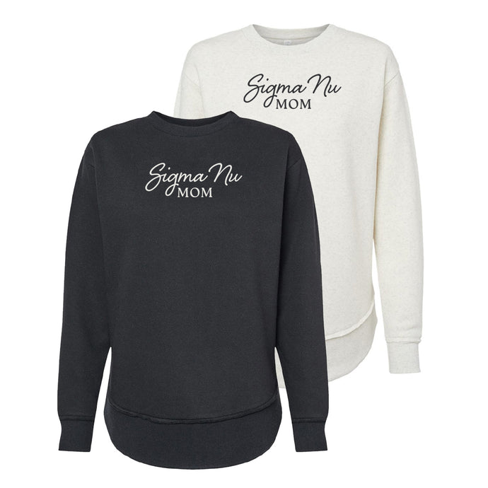 Sigma Nu Curved Hem Mom Crewneck