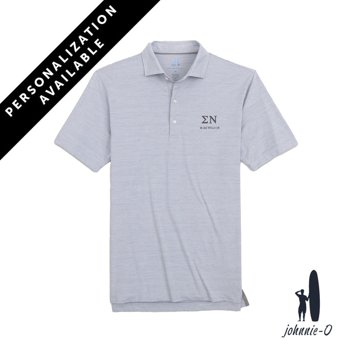 Sigma Nu Personalized Johnnie-O Heather Grey Polo